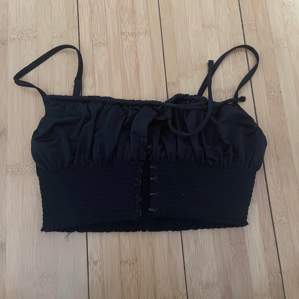 UO black silk tank top